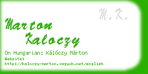 marton kaloczy business card