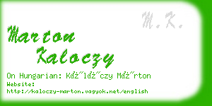 marton kaloczy business card